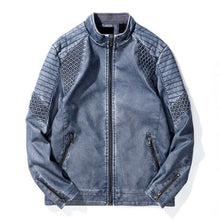 Load image into Gallery viewer, Pop Brand Faux Leather Jacket Men Stand Collar Thicken