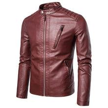 Load image into Gallery viewer, Men Motorcycle Biker Leather Jacket Fashion Slim Fit