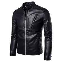 Load image into Gallery viewer, Men Motorcycle Biker Leather Jacket Fashion Slim Fit