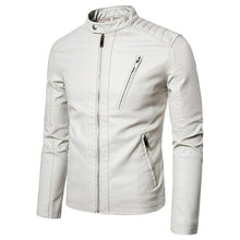 Load image into Gallery viewer, Men Motorcycle Biker Leather Jacket Fashion Slim Fit