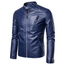 Load image into Gallery viewer, Men Motorcycle Biker Leather Jacket Fashion Slim Fit