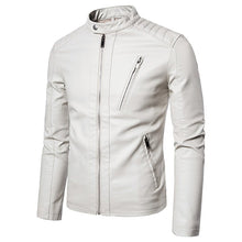 Load image into Gallery viewer, Men Motorcycle Biker Leather Jacket Fashion Slim Fit