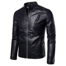 Load image into Gallery viewer, Men Motorcycle Biker Leather Jacket Fashion Slim Fit