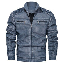 Load image into Gallery viewer, Pop Brand Motorcycle Biker Leather Jacket Men High quality Classic