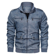 Load image into Gallery viewer, Pop Brand Motorcycle Biker Leather Jacket Men High quality Classic