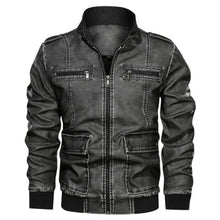 Load image into Gallery viewer, Pop Brand Motorcycle Biker Leather Jacket Men High quality Classic