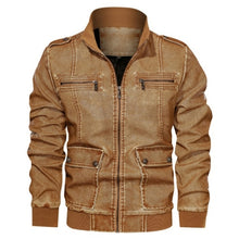 Load image into Gallery viewer, Pop Brand Motorcycle Biker Leather Jacket Men High quality Classic