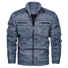 Load image into Gallery viewer, Pop Brand Motorcycle Biker Leather Jacket Men High quality Classic