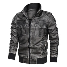 Load image into Gallery viewer, Pop Classic Leather Jacket Men 3D Motorcycle Leather Jacket Casual