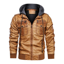 Load image into Gallery viewer, Pop Classic Leather Jacket Men 3D Motorcycle Leather Jacket Casual