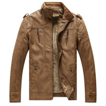 Load image into Gallery viewer, Jacket Men Autumn Winter Fleece Faux Leather