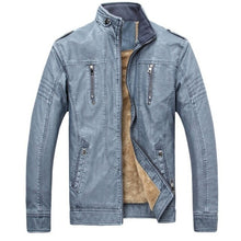 Load image into Gallery viewer, Jacket Men Autumn Winter Fleece Faux Leather