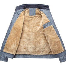 Load image into Gallery viewer, Jacket Men Autumn Winter Fleece Faux Leather