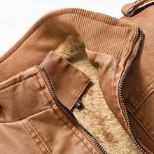 Load image into Gallery viewer, Jacket Men Autumn Winter Fleece Faux Leather