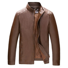 Load image into Gallery viewer, Pop Leather Jacket Men Spring Autumn Stand Collar PU Coats Casual