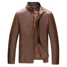 Load image into Gallery viewer, Pop Leather Jacket Men Spring Autumn Stand Collar PU Coats Casual