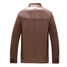 Load image into Gallery viewer, Pop Leather Jacket Men Spring Autumn Stand Collar PU Coats Casual