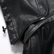 Load image into Gallery viewer, Pop Men PU Leather Thick Hooded Motorcycle