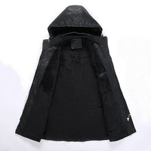 Load image into Gallery viewer, Pop Men PU Leather Thick Hooded Motorcycle
