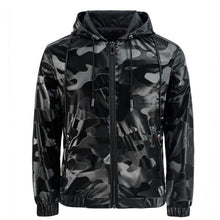 Load image into Gallery viewer, Hooded PU Leather Jacket Male Camouflage Thin