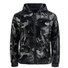 Load image into Gallery viewer, Hooded PU Leather Jacket Male Camouflage Thin