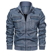 Load image into Gallery viewer, Men Casual Motorcycle Leather Jacket