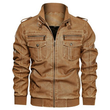 Load image into Gallery viewer, Men Casual Motorcycle Leather Jacket