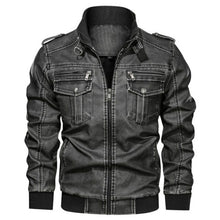 Load image into Gallery viewer, Men Casual Motorcycle Leather Jacket