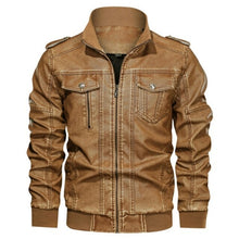 Load image into Gallery viewer, Men Casual Motorcycle Leather Jacket