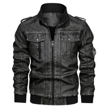 Load image into Gallery viewer, Men Casual Motorcycle Leather Jacket