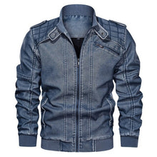 Load image into Gallery viewer, Men Casual Motorcycle Leather Jacket