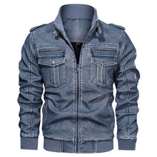 Load image into Gallery viewer, Men Casual Motorcycle Leather Jacket