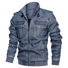 Load image into Gallery viewer, Men Casual Motorcycle Leather Jacket