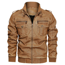 Load image into Gallery viewer, Men Casual Motorcycle Leather Jacket