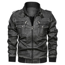 Load image into Gallery viewer, Men Casual Motorcycle Leather Jacket