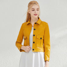 Load image into Gallery viewer, Pop New Autumn Faux Leather Jacket Women Long Sleeve Pocket