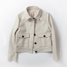 Load image into Gallery viewer, Pop New Autumn Faux Leather Jacket Women Long Sleeve Pocket