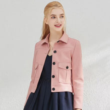Load image into Gallery viewer, Pop New Autumn Faux Leather Jacket Women Long Sleeve Pocket