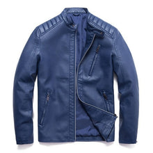 Load image into Gallery viewer, Pop Spring Leather Jacket Men Autumn Bomber Jacket Zipper