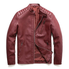 Load image into Gallery viewer, Pop Spring Leather Jacket Men Autumn Bomber Jacket Zipper