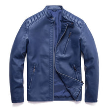 Load image into Gallery viewer, Pop Spring Leather Jacket Men Autumn Bomber Jacket Zipper