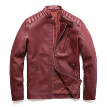 Load image into Gallery viewer, Pop Spring Leather Jacket Men Autumn Bomber Jacket Zipper