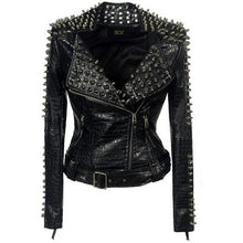 Load image into Gallery viewer, Pop Spring Vogue Women Smooth Motorcycle Faux Leather Jacket