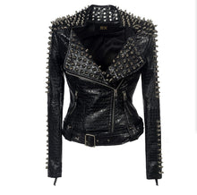 Load image into Gallery viewer, Pop Spring Vogue Women Smooth Motorcycle Faux Leather Jacket