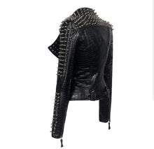 Load image into Gallery viewer, Pop Spring Vogue Women Smooth Motorcycle Faux Leather Jacket