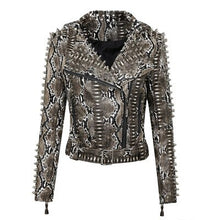 Load image into Gallery viewer, Pop Spring Vogue Women Smooth Motorcycle Faux Leather Jacket