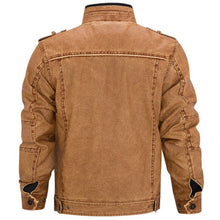 Load image into Gallery viewer, Pop Tactical Leather Jacket Men Fashion Motorcycle Leather Jacket