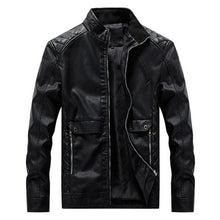 Load image into Gallery viewer, Pop Trend Motorcycle Leather Jackets Men Biker Outwear Black PU Jacket
