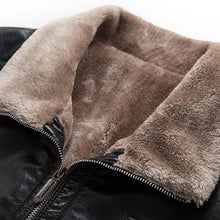 Load image into Gallery viewer, Pop Winter Fur Strip Sewed Toghter Leather Jacket Men Casual Fleece