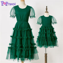 Load image into Gallery viewer, Mom Daughter Dress Fashion Lace Wave Point